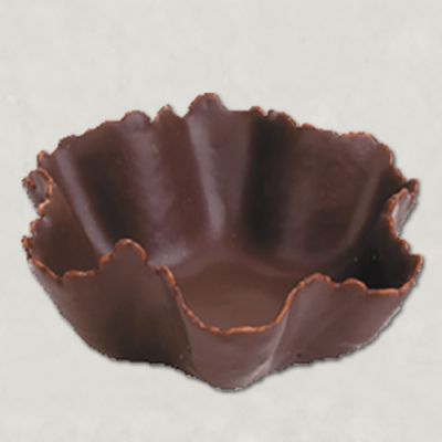 Törtchen in Waffelblumenform mit Schokolade, mittelgroß, 90 mm x 24 mm – 24 Stück